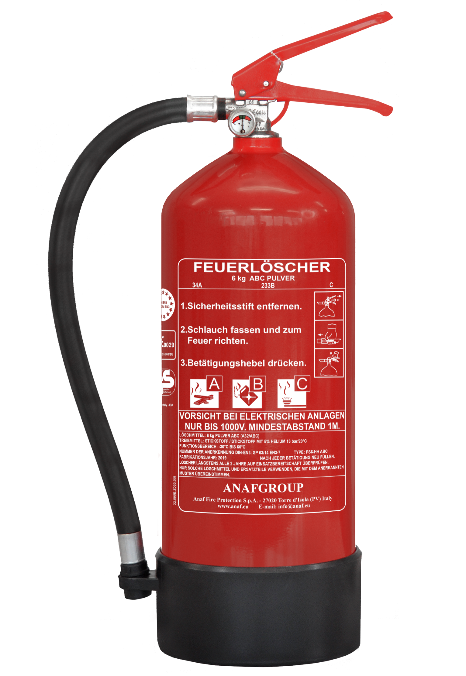 ANAF 6kg. ABC PS6-HH Dauerdruck Feuerlöscher - MPST GMBH